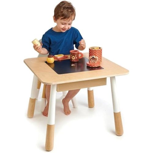 Tender Leaf Toys - Forest Table and Chairs Collections - Adorable Kids Size Art Play Game Table and Chairs - Made with Premium Materials and Craftsmanship for Children 3+ (Forest Table)