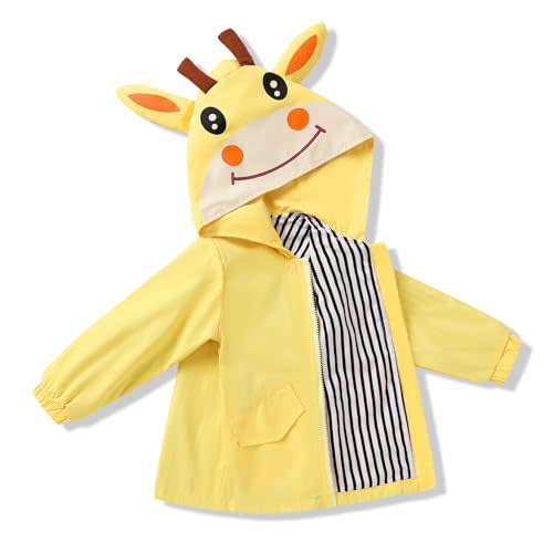 YOUNGER TREE Toddler Baby Boy Girl Duck Raincoat Cute Cartoon Hoodie Zipper Coat Outfit