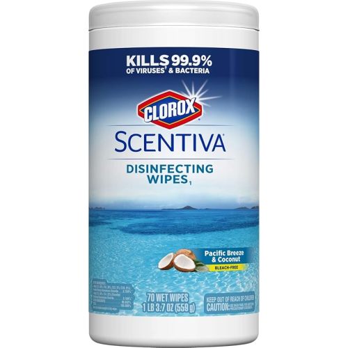 Clorox Scentiva Wipes, Bleach Free Cleaning Wipes - Pacific Breeze & Coconut, 70 Count (31767)