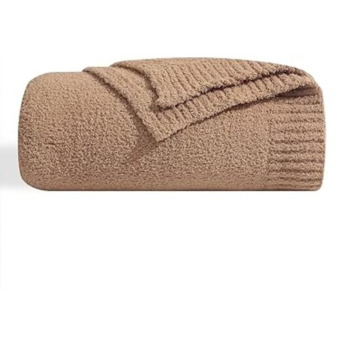 bearberry Super Soft Fluffy Throw Blanket Lightweight Cozy Warm Throw Blankets for Couch Bed Sofa All Season (Camel, 40”x50”)