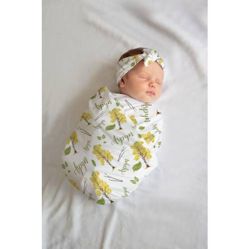 Aspen Tree Swaddle Set, Tree Swaddle Set, Personalized Baby Blanket, Forest Nursery Theme, Baby Shower Gift, Aspen Tree Nursery, W41