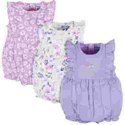 Onesies Brand Baby Girl Ruffle Sleeve Rompers, 3-Pack, Sizes, 0/3 Months - 24 Months