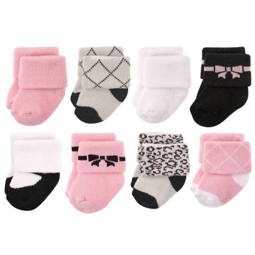 Hudson Baby Infant Girls Cotton Rich Newborn and Terry Socks, Bows