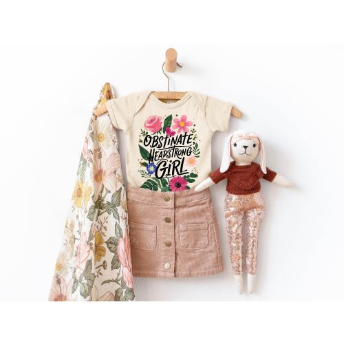 Obstinate Headstrong Girl Baby Bodysuit Pride and Prejudice Baby Gift Shower New Baby Gift Girl Cute Baby Clothing Feminist Baby Gift
