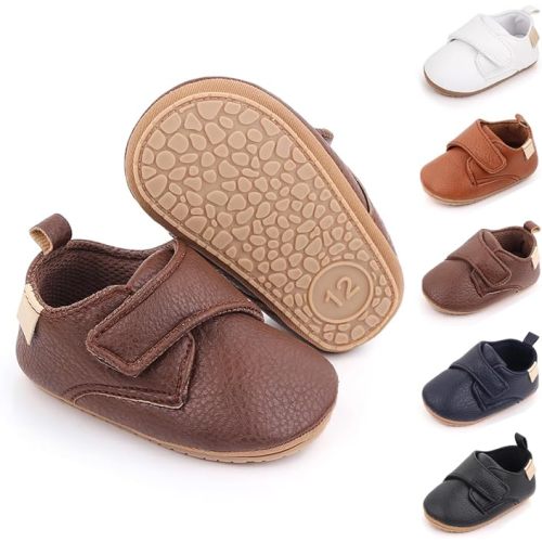 Meckior Infant Baby Boys Girls Classic PU Leather Wedding Loafers Brogue Toddler Oxford Dress Shoes First Steps Walking Flat Lazy Crib Shoe