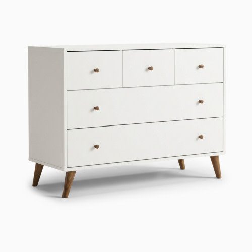 dadada Austin 5-Drawer Dresser - White/Walnut