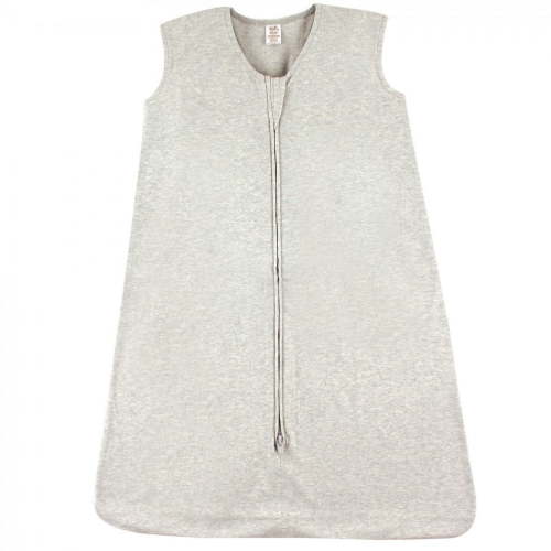 Touched by Nature Baby Organic Cotton Sleeveless Wearable Sleeping Bag, Sack, Blanket, Solid Heather Gray, 6-12 Months