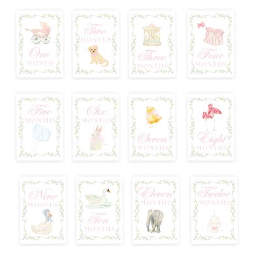 Watercolor Girly Milestone Cards
