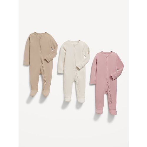 Unisex 2-Way-Zip Sleep & Play Footed One-Piece 3-Pack for Baby