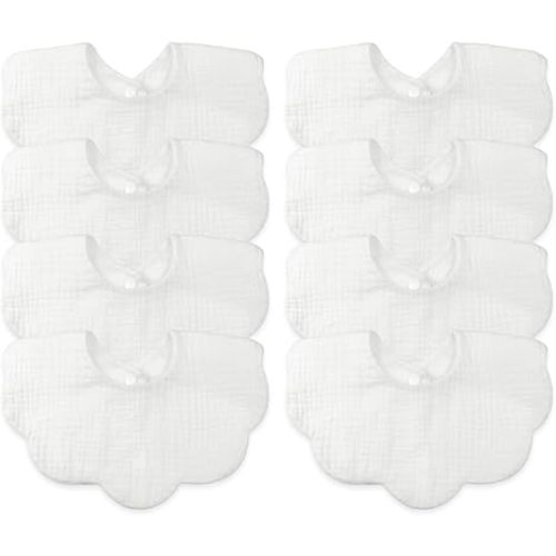 Muslin Baby Drooling Bibs Unisex Soft & Absorbent Multi-Layer Baby Bibs for Drooling and Teething Boys Girls