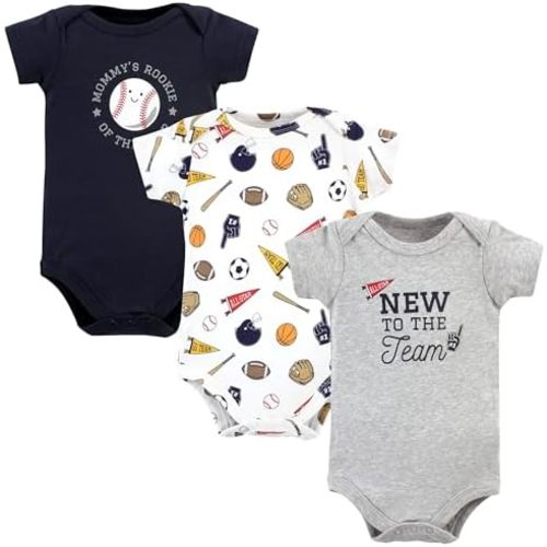 Hudson Baby Baby Boys Cotton Bodysuits 3-pack