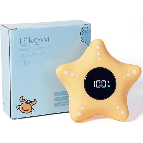 Baby Thermometer, Baby Bathtub Thermometer, Instant Read Digital Thermometer for Water, Infant Bath Floating Toy, Safety WaterTemperature Toy (Starfish ℉)