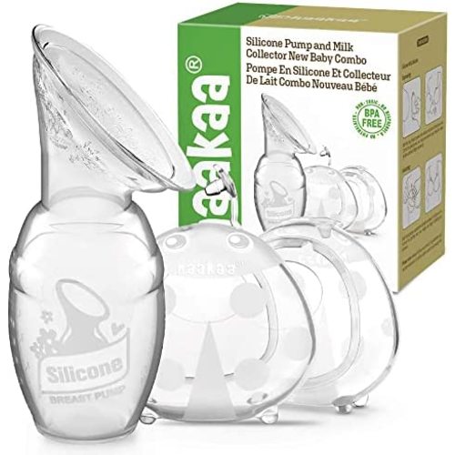 haakaa Manual Breast Pump and Ladybug Milk Collectors Combo for Breastfeeding Moms to Collect Breast Milk| Pumping and Nursing| Portable Breastmilk Savers(pump-4oz/100ml,1pk; Shells-2.5oz/75ml,2pk)