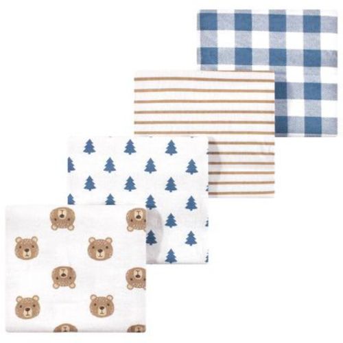 Luvable Friends Little Treasure Flannel Receiving Blankets 4pk