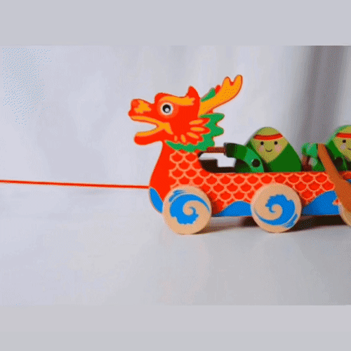 Wooden Dragon Boat Pull Along Toy - a la carte — Bitty Bao Chinese Bilingual Books & Toys