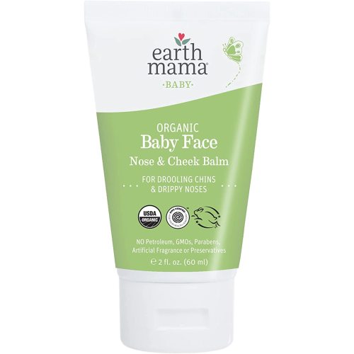 Organic Baby Face Nose & Cheek Balm for Dry Skin by Earth Mama | Natural Petroleum Jelly Alternative, 2-Fluid Ounce - 2 Fl Oz (Pack of 1)