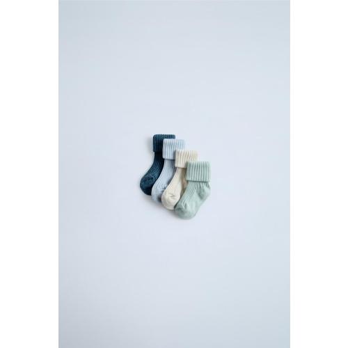 FOUR-PACK OF COLORFUL SOCKS - Blue marl | ZARA United States