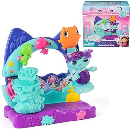 Gabby's Dollhouse: The Movie, Mercat's Aquarium Balcony, with Toy Figure & Dollhouse Accessories, Kids Toys for Girls & Boys Ages 3 and Up