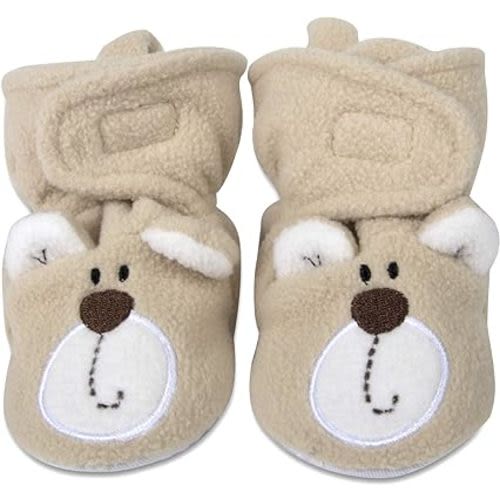 Cozy Fleece Baby Booties- Sherpa Baby Crib Booties Soft Soled Winter Shoes Unisex Fleece Booties Baby Boy, Baby Girl 0-6 Months