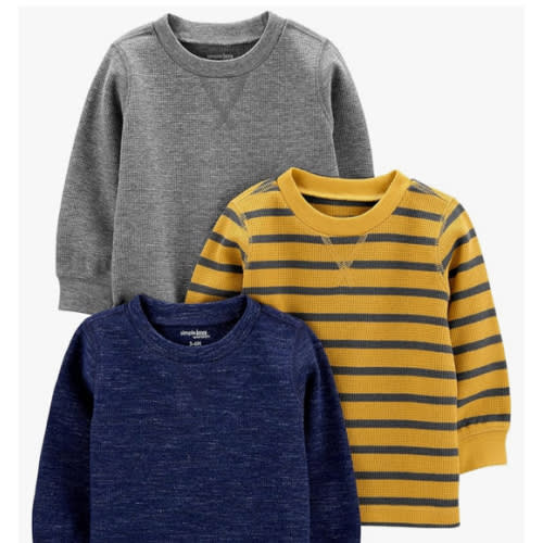 Simple Joys by Carter's Boys' 3-Pack Thermal Long Sleeve Shirts