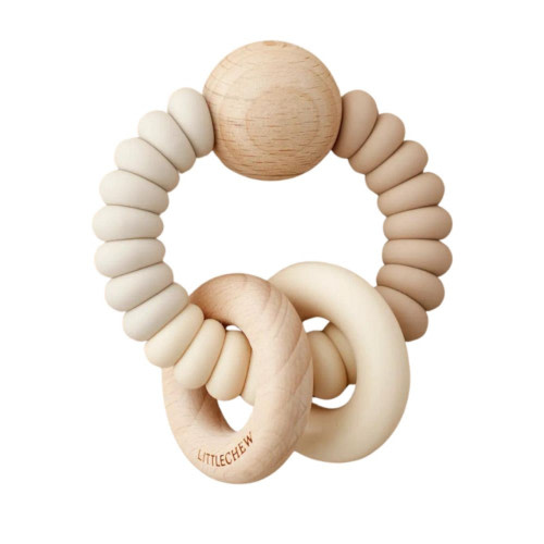 Wood and Silicone Teether Toy - Oat