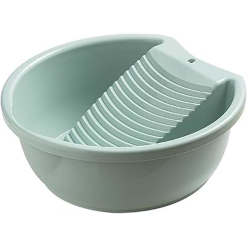 Washboard Basin for Hand Washing Clothes, Washtub Lightweight Convenient Laundry Tub Clothes Hand Wash Board, blue