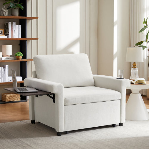 Latitude Run® 3-In-1 Convertible Sleeper Chair Pull Out Sofa Chair With Hidden Table & 2 Charging Ports & Reviews | Wayfair