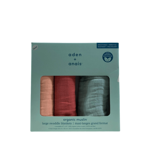 Aden + Anais Cotton Muslin Swaddle, 4pk, Mother Earth Organic