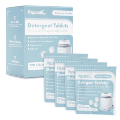 Papablic Official Detergent Deepclean Tablet for Papablic Baby Bottle Washer, 120 Count