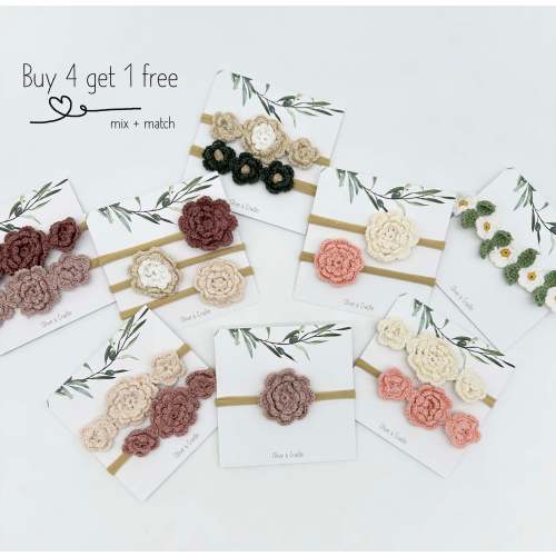 Crochet Flower Headband – Olive and Cradle