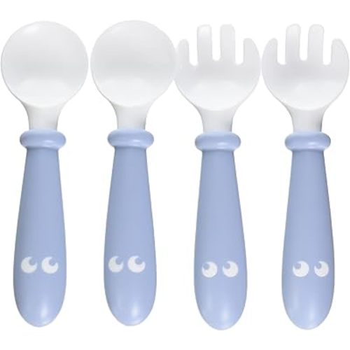 BabyBjörn Baby Spoon and Fork, 4 pcs, Powder Blue