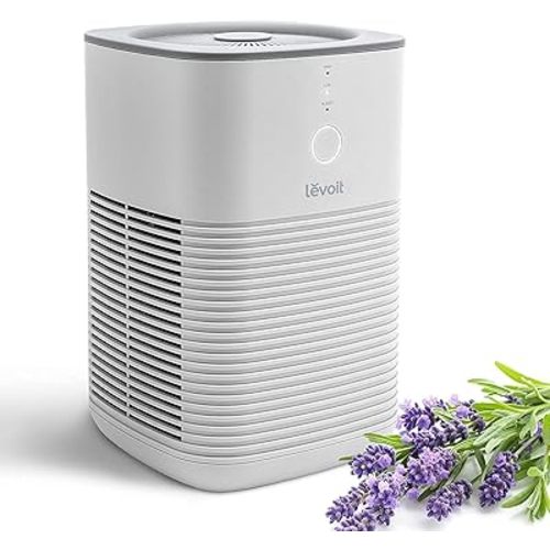 LEVOIT Air Purifier for Home Bedroom, AHAM VERIFIDE, Fresheners Filter Small Room Cleaner with Fragrance Sponge for Smoke, Allergies, Pet Dander, Odor, Dust Remover, Office, Desktop, 1 Pack, White