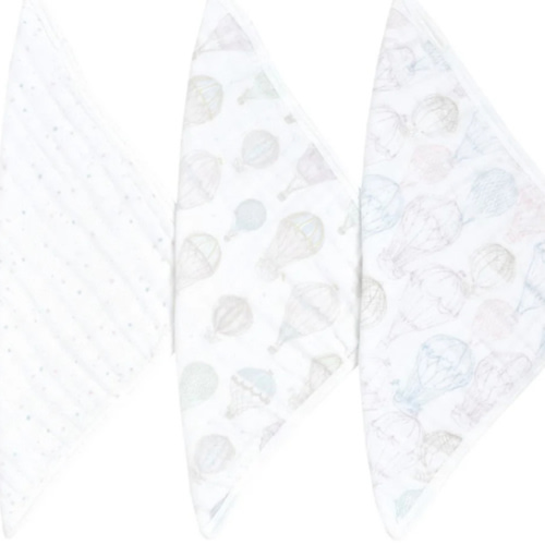 Organic Cotton Muslin Washcloths 3 Pack in above the clouds | aden + anais