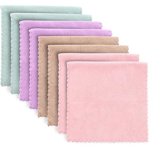 Super Soft Burp Cloths 8 Pack - Thick Baby Washcloths - Extra Absorbent - Perfect Size Large 20" by 10" - Light and Easy to Carry - Milk Spit Up Rag - Burpy Cloths for Unisex, Boy, Girl - Multicolored