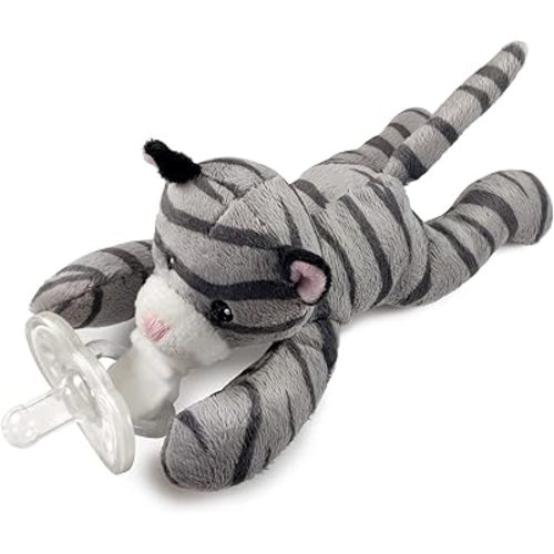 Detachable Pacifier Holder – Silicone Pacifier with Stuffed Animal – Removeable Baby Pacifier Holder for Cuddling with Comfort(Cat)