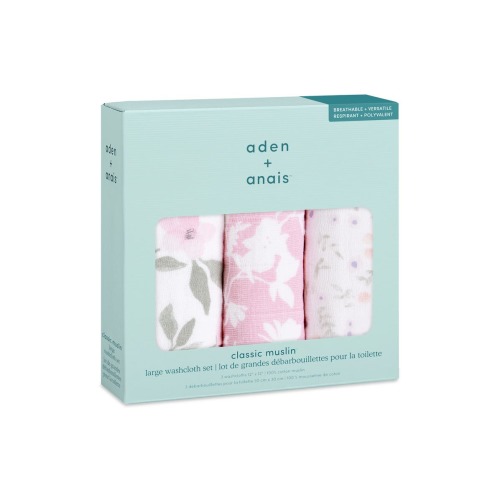 3-Pack Assorted Cotton Muslin Washcloth Set