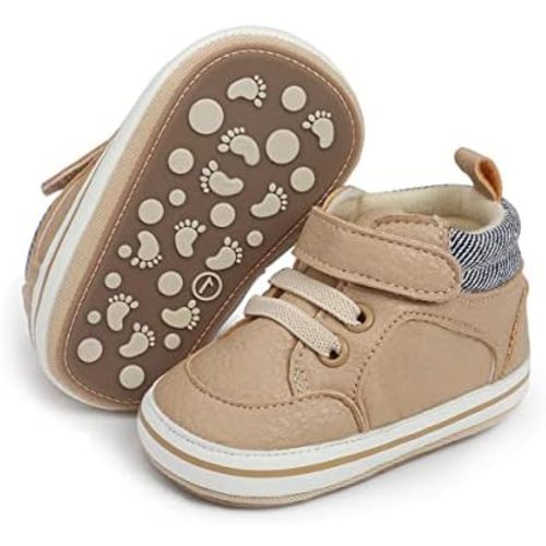 E-FAK Baby Shoes Boys Girls Infant Sneakers Non-Slip Rubber Sole Toddler Crib First Walker Shoes