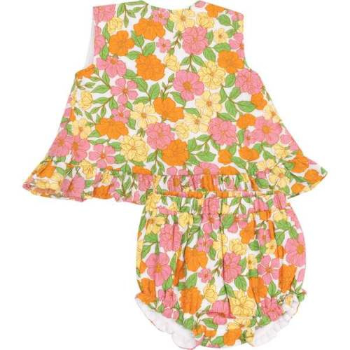 Ruffle Back Top & Bloomer, Botanical Retro Floral - Angel Dear | Maisonette