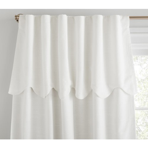 Evelyn Linen Scallop Valance Blackout Curtain