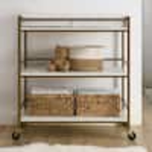 Delta Children Delta Children Jade Changing Table, White Melamine with Melted Bronze W149010-1503