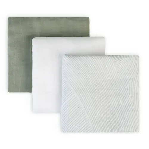 Little Bamboo Muslin Wrap Bayleaf 3 Pack | Baby Bunting AU