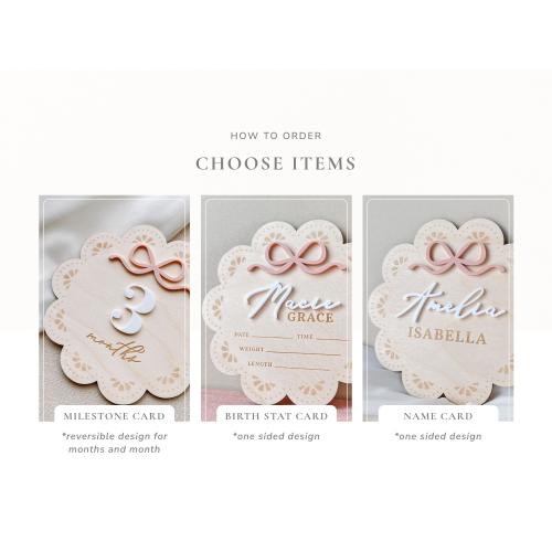 Baby Monthly Milestone Baby Girl Nursery Baby Name Sign for Hospital Baby Girl Milestone Card Hospital Name Sign Bow Milestone Baby Name Bow
