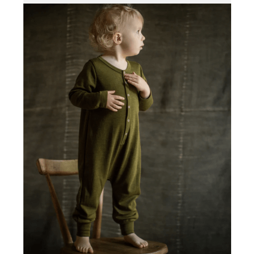 Serin Baby & Kids Pyjamas - Merino Wool & Silk - Seaweed