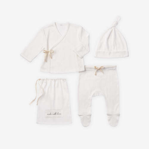 White Pointelle Layette Gift Set – Elegant Baby