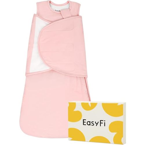 Newborn Sleep Sack Swaddle 1.0 TOG Rayon Made from Bamboo Sleep Sack 0-3 Months, 4-Way Adjustable Transitional Infant Swaddle with Removable Wings, 2-Way Zipper Unisex Baby Wearable Blanket