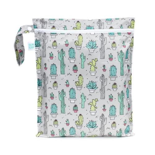 Reusable Wet Bag, Travel Bag, Waterproof Fabric – Cactus | Bumkins Baby