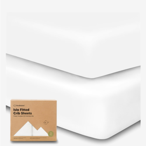 2-Pack Crib Sheets for Boys, Girls - Viscose Derived from Bamboo Fitted Crib Sheet, Baby Crib Sheets Neutral, Crib Mattress Sheet, Toddler Bed Sheets, Baby Sheets for Crib Fitted Sheets (Soft White)