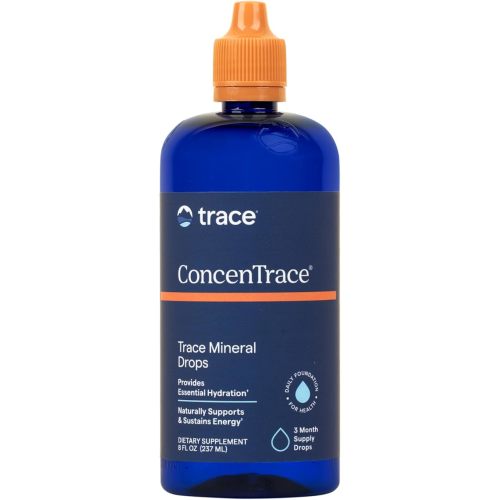 Trace Minerals ConcenTrace Trace Mineral Drops - Liquid Supplement for Bone & Joint Support - Aids Hydration & Electrolyte Restoration - Unflavored-Original, 8 fl oz (96 Servings)