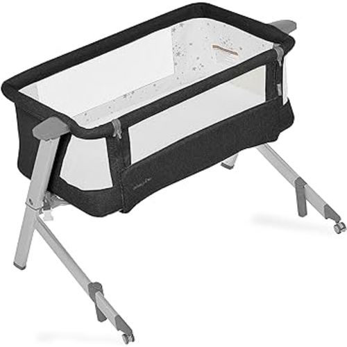 Skylar Bassinet and Beside Sleeper in Black, Lightweight and Portable Baby Bassinet, Five Position Adjustable Height, Easy to Fold and Carry Travel Bassinet, JPMA Certified