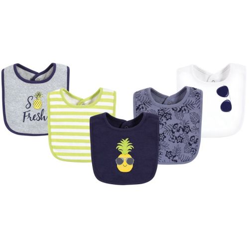 Hudson Baby Infant Boy Cotton Bibs, Boy Pineapple, One Size